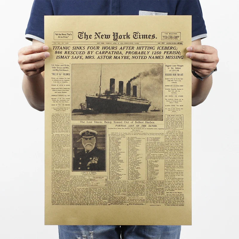 Un Voyage dans le Temps avec le Poster Historique Titanic en Papier Kraft