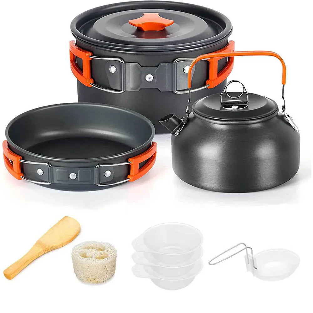 Cuisine Nomade : Révolutionnez vos Aventures en Plein Air avec l’Ensemble Batterie Cuisine Camping Aluminium Pliable