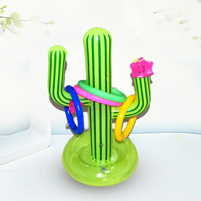 Transformez Vos Moments en Fête avec le Jeu de Lancer d'Anneaux Cactus Gonflable