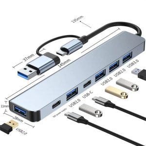 Boostez Votre Connectivité avec le Hub USB 7 en 1 3.0 Type C de DIKELANG