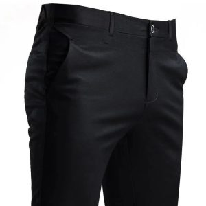 Redéfinissez Votre Élégance Quotidienne avec le Pantalon de Costume Homme Extensible Noir
