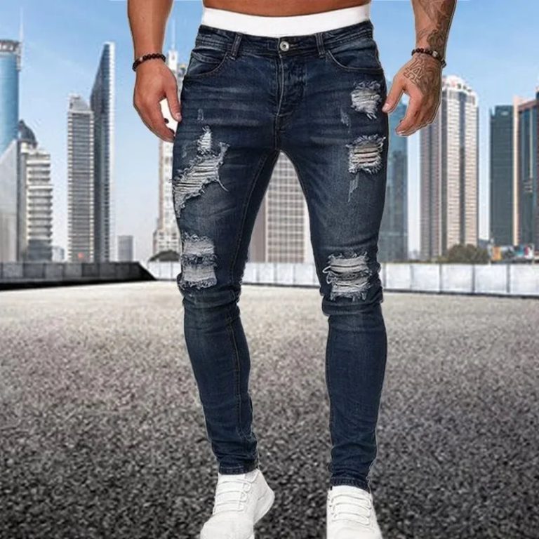 Adoptez le Look Audacieux du Denim Vintage : Le Secret du Jeans Skinny Déchirés Homme