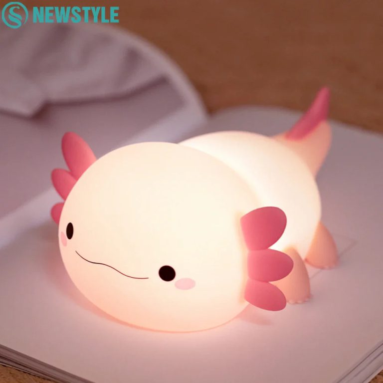 Illuminez Vos Nuits avec une Touche d'Originalité : La Lampe de Nuit Axolotl en Silicone Rechargeable USB