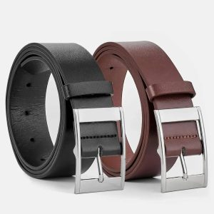 Redéfinissez votre style avec cette ceinture en faux cuir à boucle pour homme