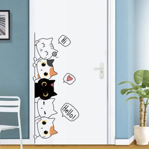 Illuminez Votre Intérieur avec des Stickers Chat Mignons – La Touche Décorative qui Réinvente Votre Porte de Placard