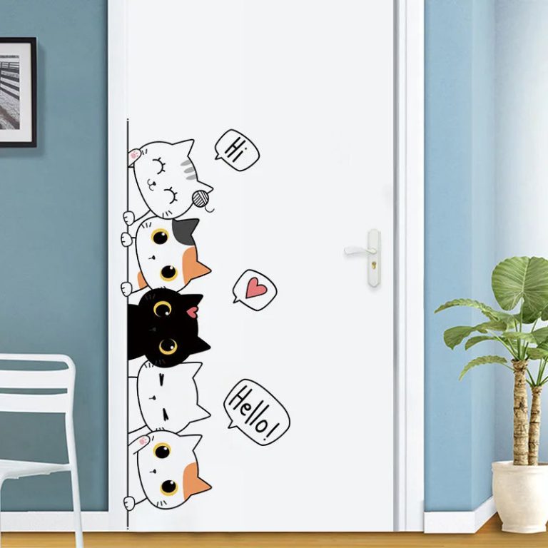 Illuminez Votre Intérieur avec des Stickers Chat Mignons – La Touche Décorative qui Réinvente Votre Porte de Placard