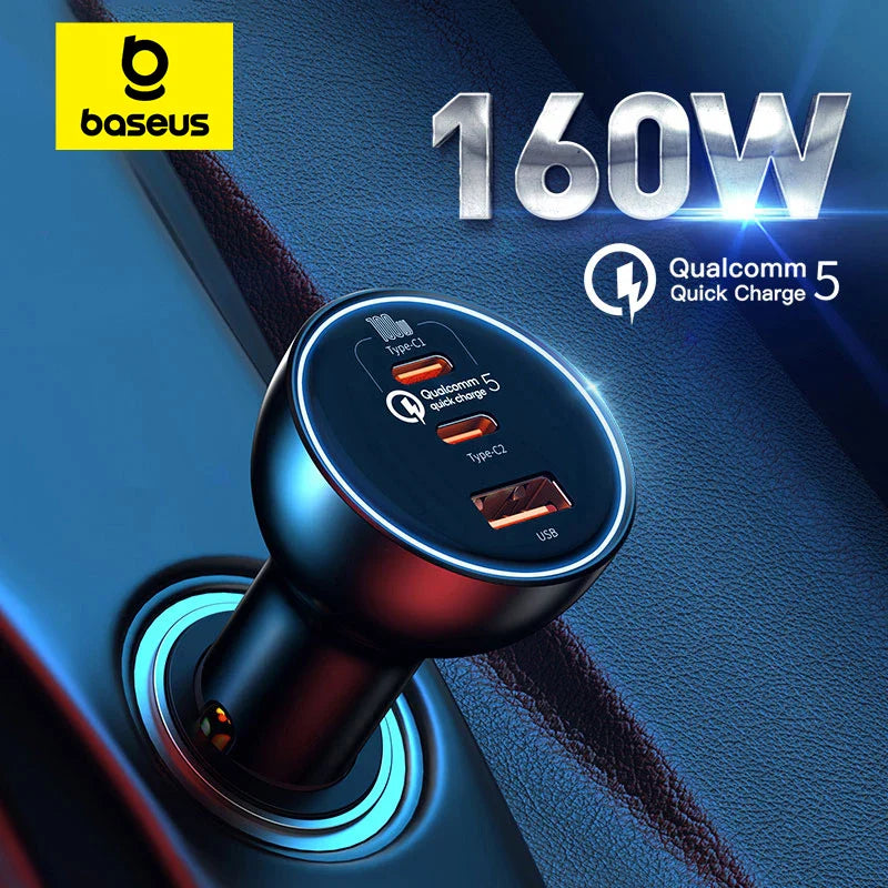 Révolutionnez Votre Recharge en Voiture : Performance et Sécurité avec le Chargeur Baseus 160W QC 5.0