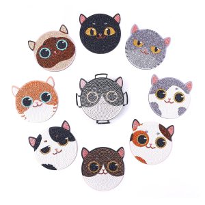 Révélez Votre Créativité avec les Sous-Verres DIY Peinture Diamant Chat
