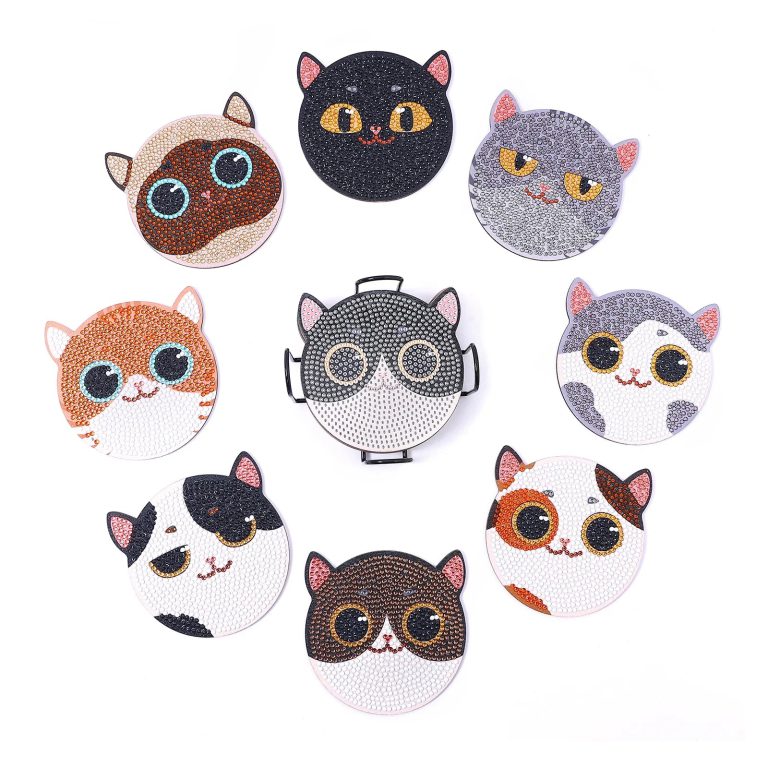 Révélez Votre Créativité avec les Sous-Verres DIY Peinture Diamant Chat