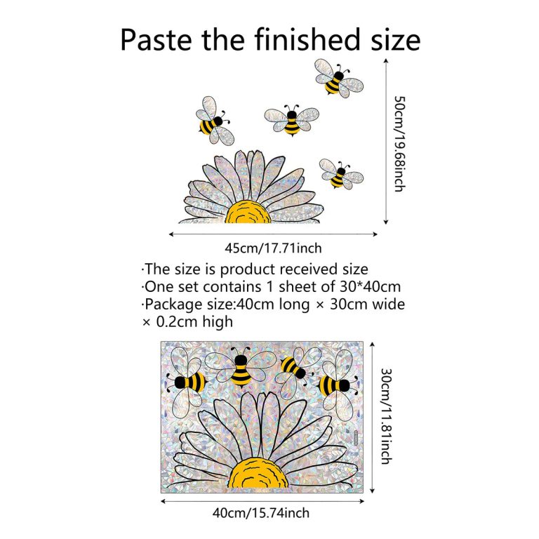 Illuminez Votre Intérieur avec une Touche Artistique : Le Sticker Fenêtre Abeille et Tournesol Arc-en-Ciel