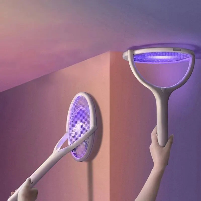 Éliminez les nuisibles avec style grâce à la raquette anti-moustique 5-en-1 rechargeable