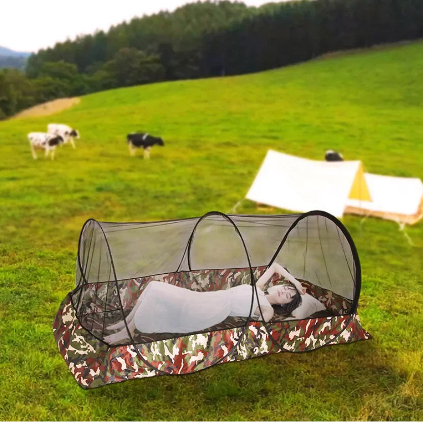 Moustiquaire de Camping Camouflage Portable : Allier Protection et Aventure en Plein Air