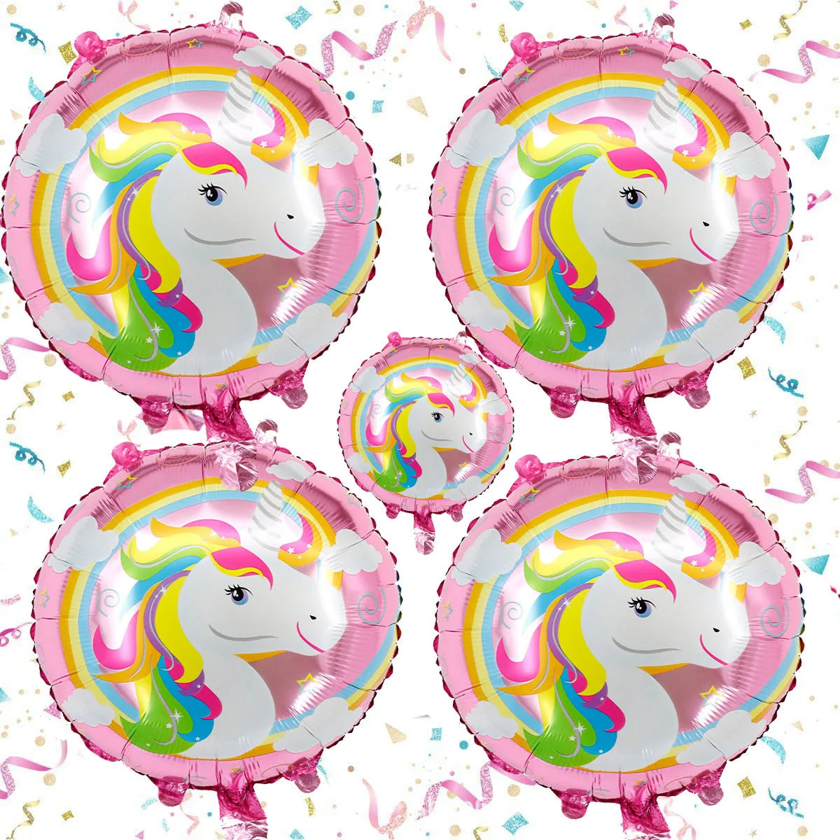 Transformez Vos Célébrations en un Univers Magique avec le Lot de 5 Ballons Décoration Arc-en-ciel Licorne
